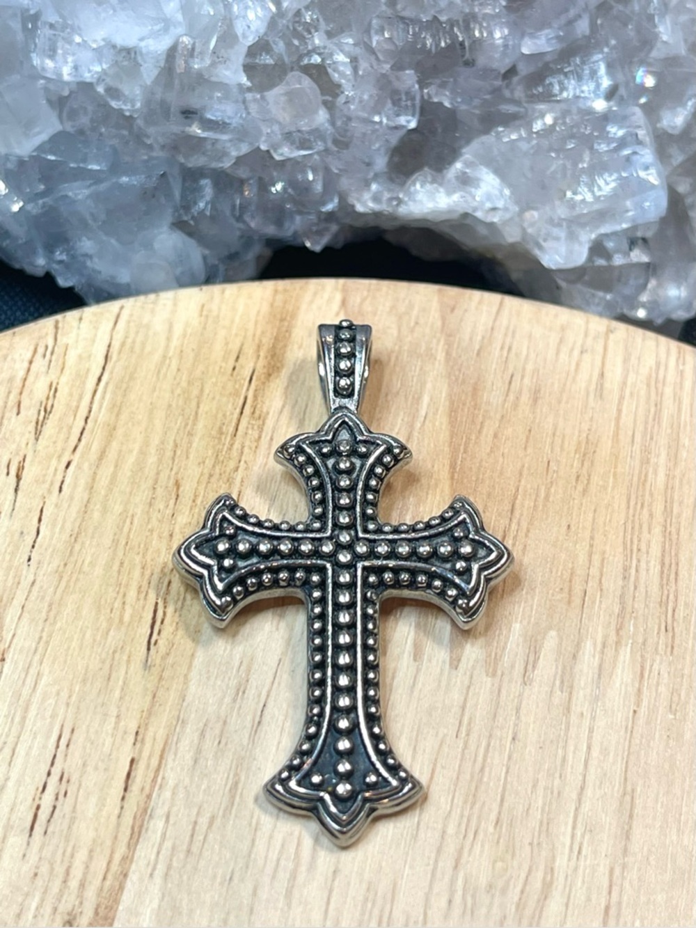 🌑 EUC Stainless Steel Men’s Bikercore Cross Pendant 🌑